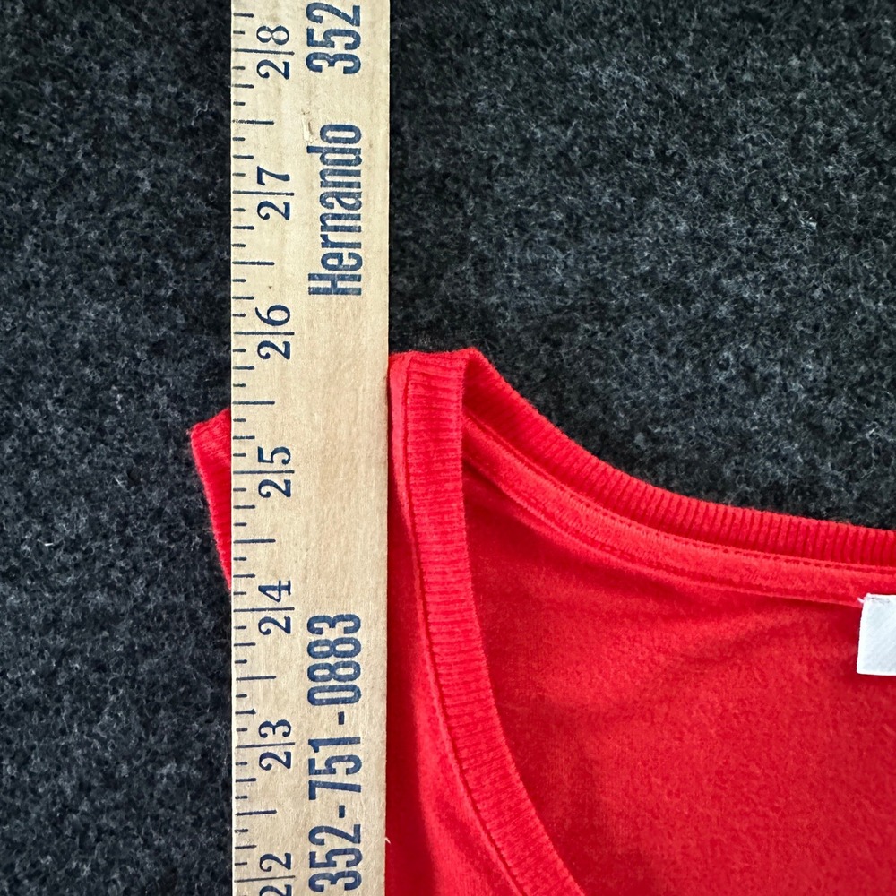 Babaton Red Scoop Neck Tank Top Rayon Spandex Stretch Curved Hem Small - Picture 7 of 7